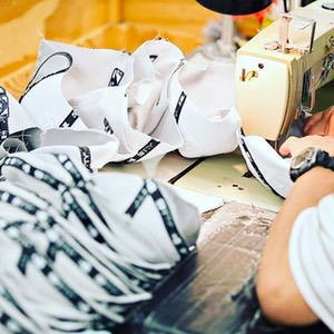 stitching hat panels