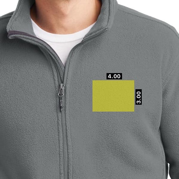 left chest embroidery location