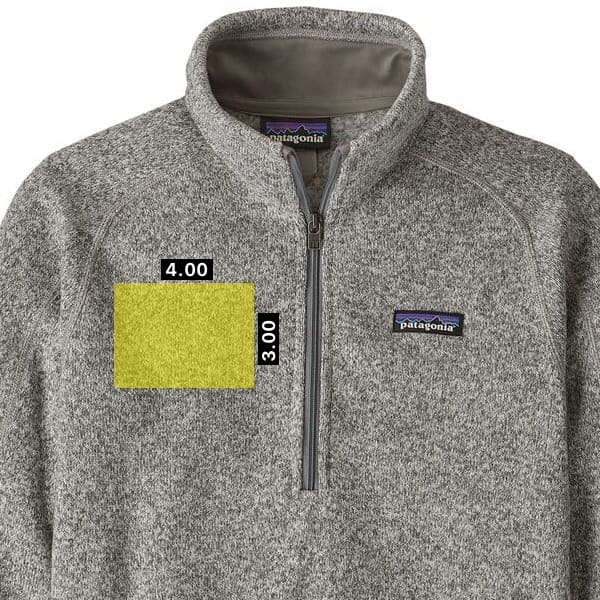 right chest embroidery location